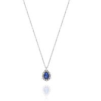 Pırlantalı Safir Kolye